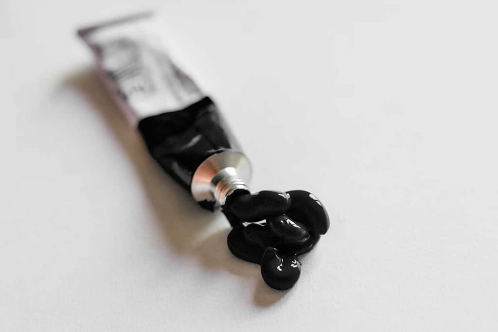 tube of black paint